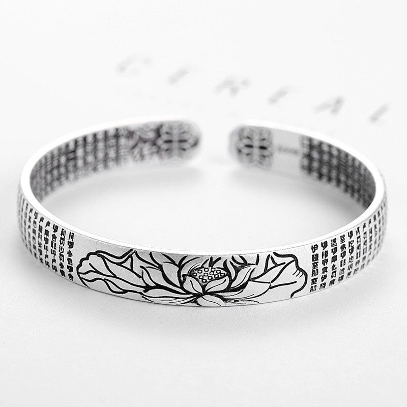 Silver Lotus Serenity Bracelet