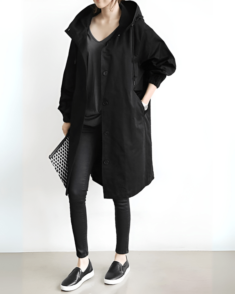 Wodoodporny Trencz dla Kobiet z Kapturem | Wiosenna Kolekcja